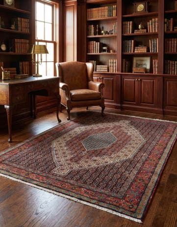 4' 2 x 5' 4 Hand Knotted Birjend Persian Wool Rug