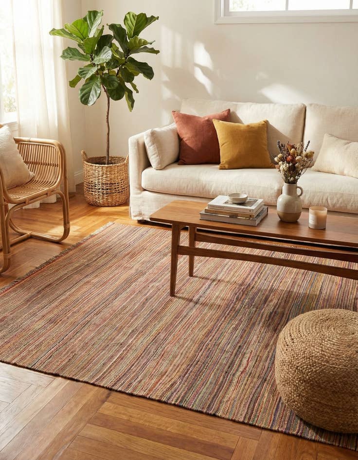 Detail image of 5' x 6' 7  Hand Woven Kilim Modern Wool Rug