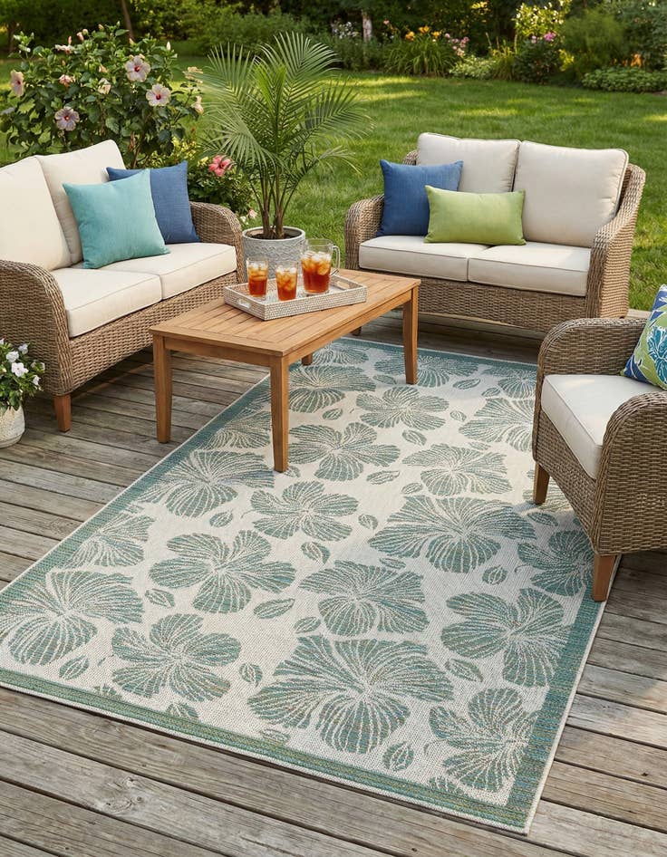 Detail image of 5' 3 x 8'  Washable Baja Indoor / Outdoor Rug
