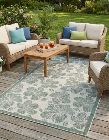5' 3 x 8' Easy-Clean Baja Indoor / Outdoor Rug