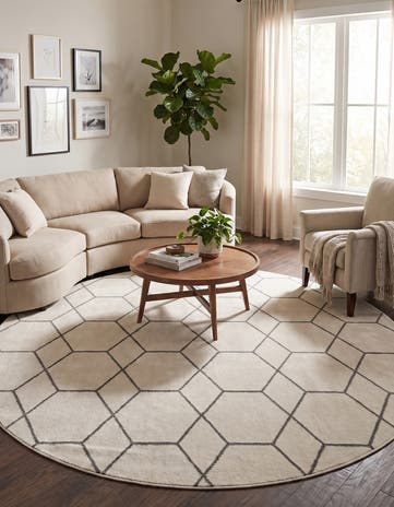 12' x 12' Lattice Frieze Round Rug