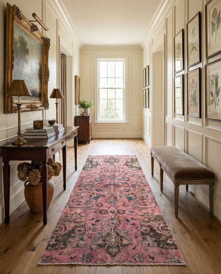 4' x 9' 4 Hand Knotted Ultra Vintage Persian Wool Runner Rug