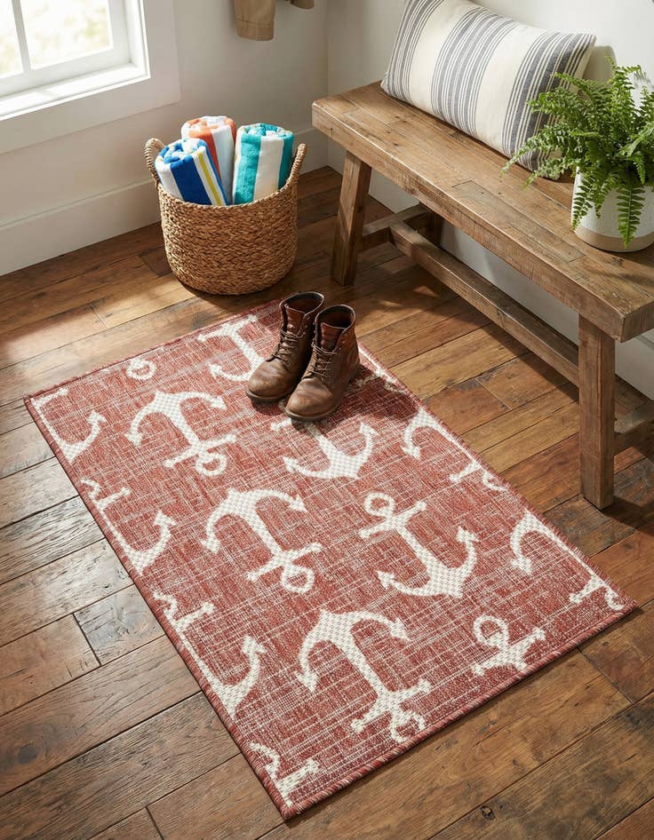 Detail image of 2' x 3'  Washable Coastal Indoor / Outdoor Rug