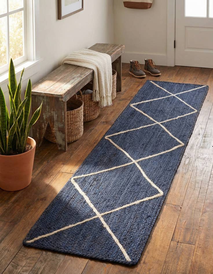 Detail image of  2' 2 x 8' 2  Hand Braided Jute Runner Rug