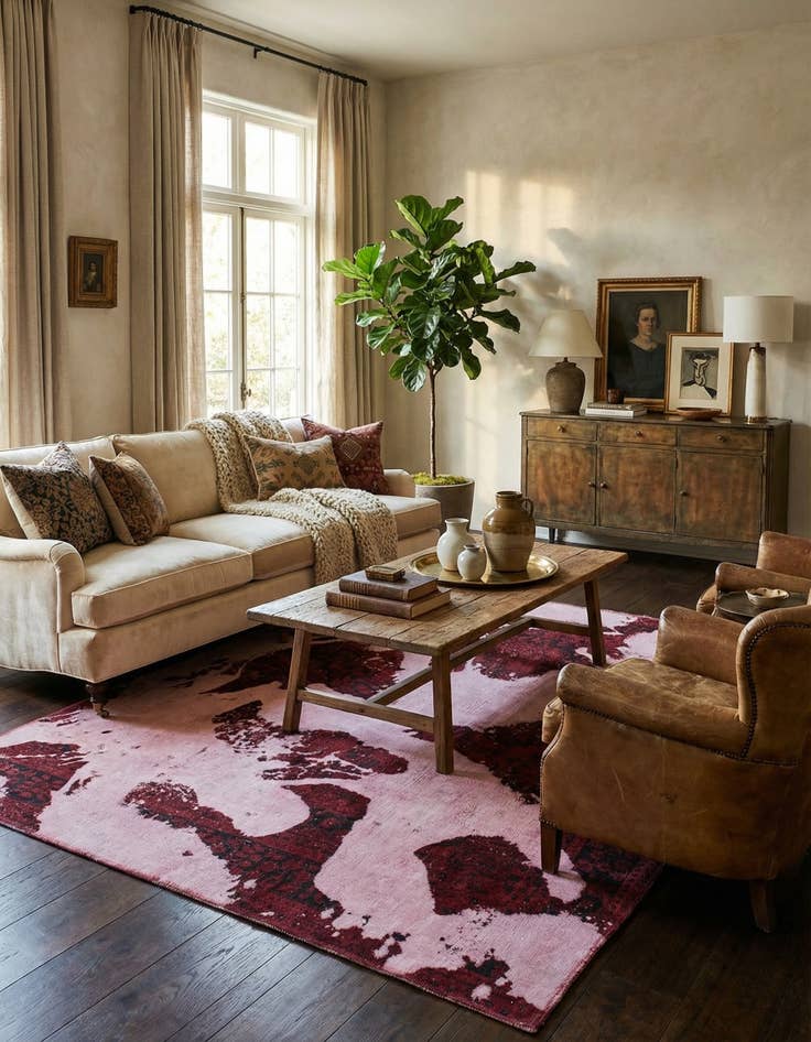 Detail image of 5' 2 x 6'  Hand Knotted Ultra Vintage Persian Wool Square Rug