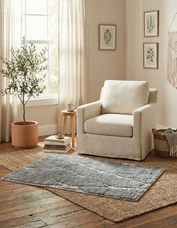 Silver Gray Atlas Moroccan Wool Rug