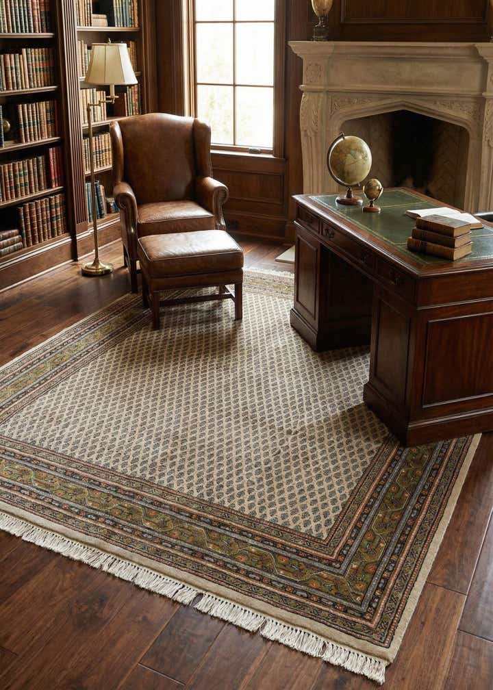5' 7 x 7' 10 Hand Knotted Mir Wool Rug