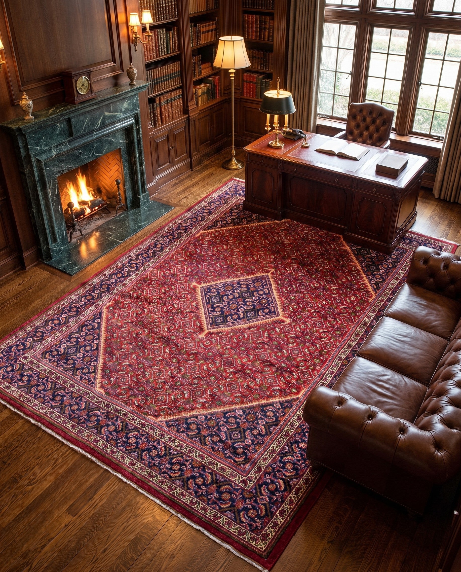 10' x 13' Hand Knotted Farahan Persian Wool Rug