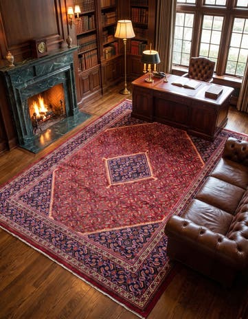 10' x 13' Hand Knotted Farahan Persian Wool Rug