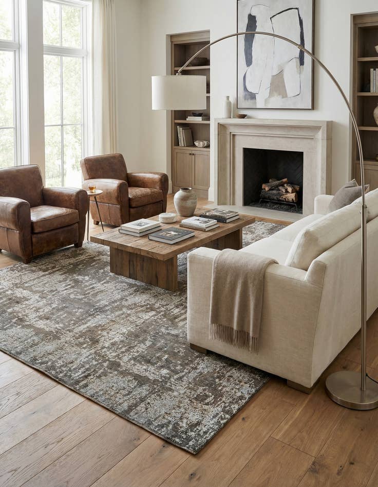 Detail image of 8' 6 x 12'  Hand Knotted Ultra Vintage Persian Wool Rug