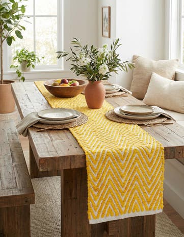 1' 2 x 10' Hand Woven Chindi Chevron Table Runner Rug