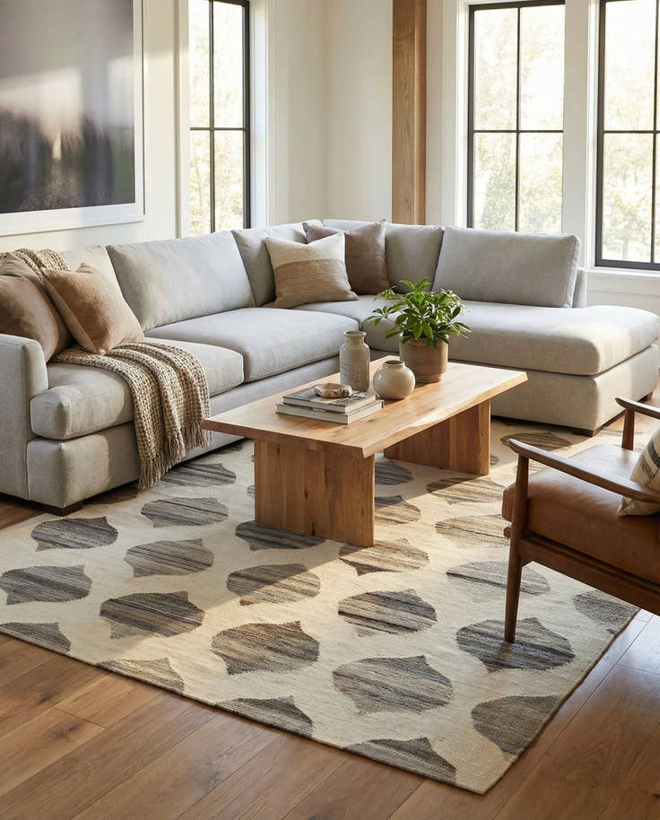 Detail image of 5' x 6' 7 Hand Woven Kilim Modern Wool Rug