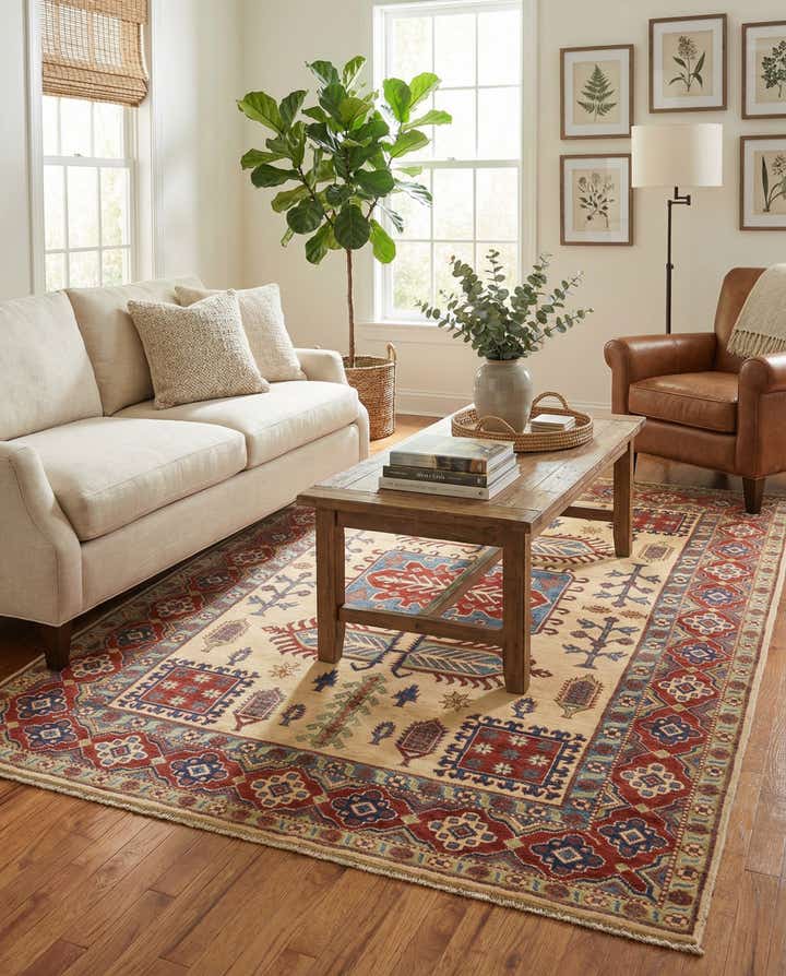 6' 3 x 8' 10 Hand Knotted Kazak Rug