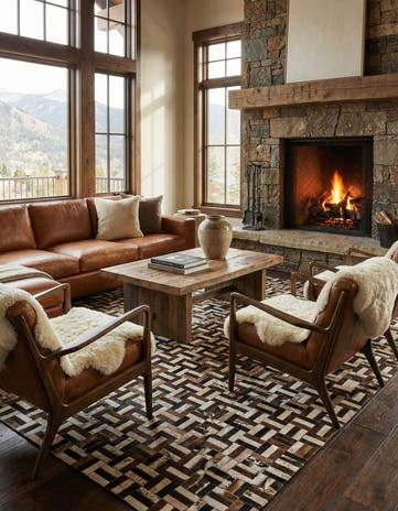8' 1 x 9' 10 Cowhide - Patchwork Rug