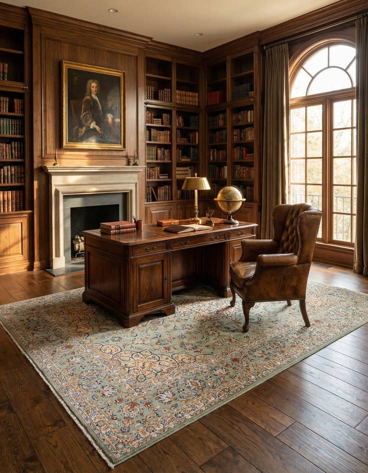 Detail image of 8' 1 x 11' Kerman Wool Rug