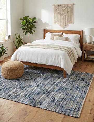 5' 1 x 8' Hand Woven Chindi Cotton Rug