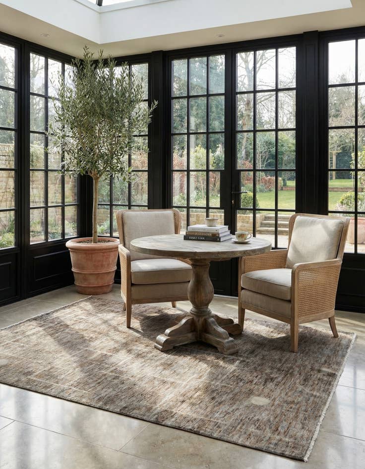 Detail image of  5' x 6' 7  Hand Knotted Modern Ziegler Rug