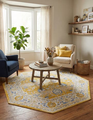 Tuscan Yellow Whitney Octagon Rug