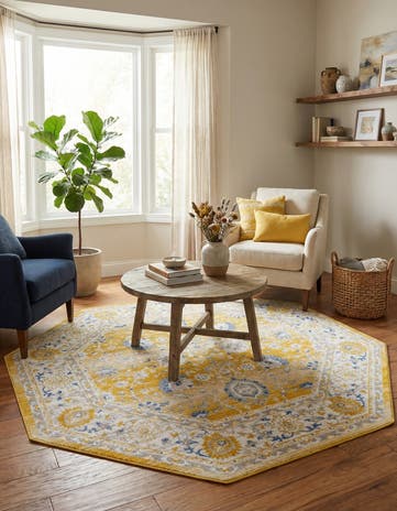 Tuscan Yellow Whitney Octagon Rug