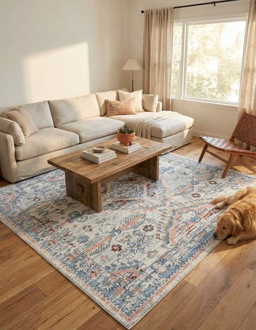 Ivory Kamala Washable Square Rug