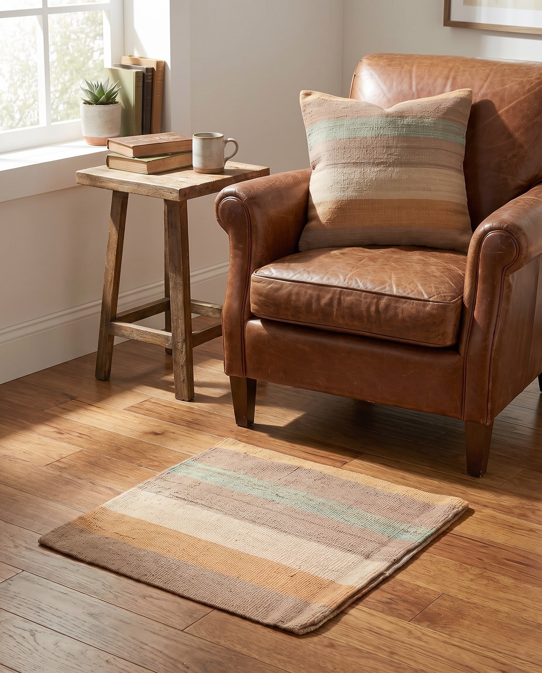 1' 6 x 1' 6 Hand Woven Pillow Wool Square Rug