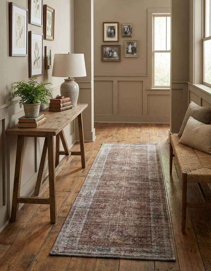 Detail image of  2' x 6'  Washable Nostalgia Runner Rug