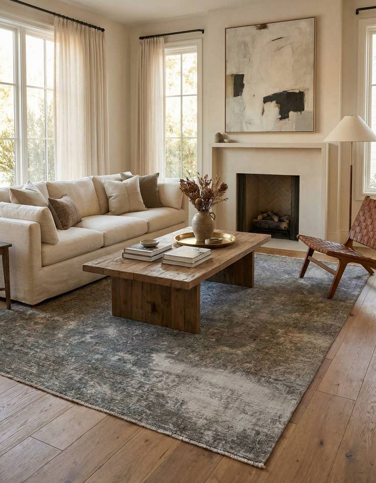 Detail image of 6' 2 x 8' 7  Hand Knotted Ultra Vintage Persian Wool Rug