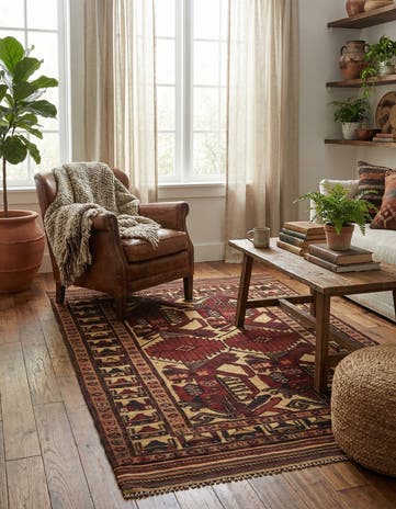 3' 10 x 6' Hand Knotted Sumak Wool Rug