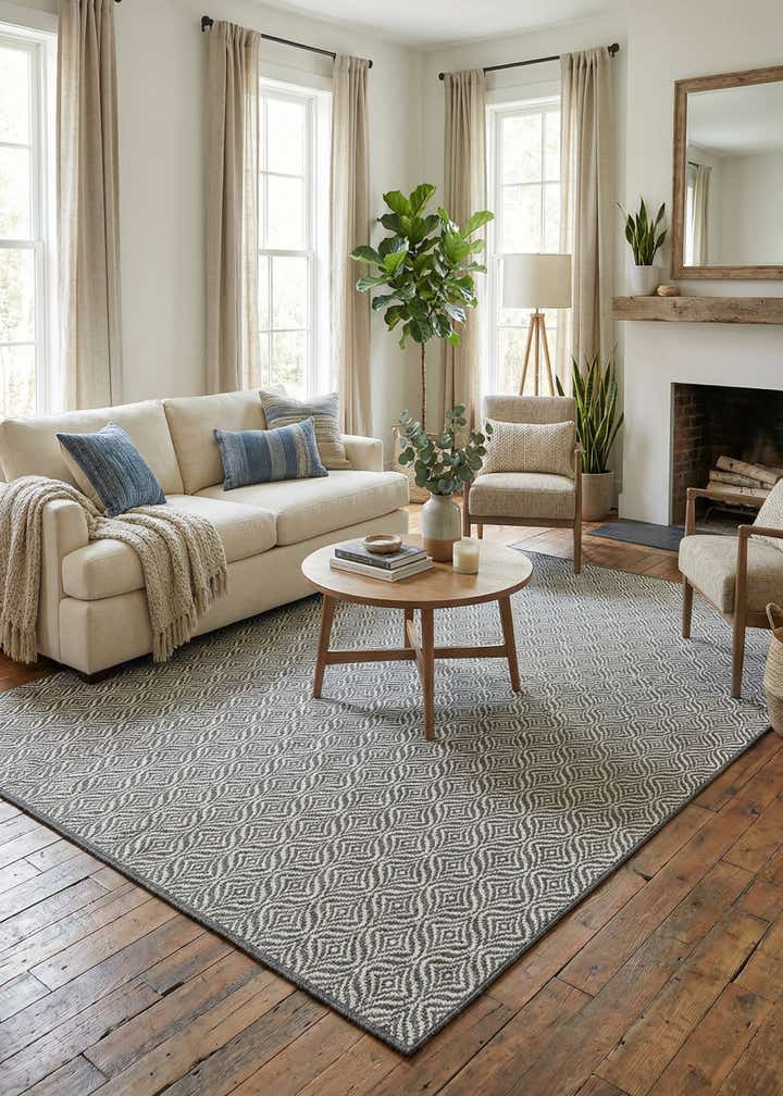 7' x 10' Easy-Clean Trellis Indoor / Outdoor Rug