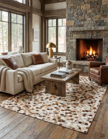5' x 8' Cowhide Leather Rug
