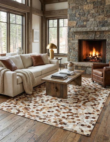 5' x 8' Cowhide Leather Rug