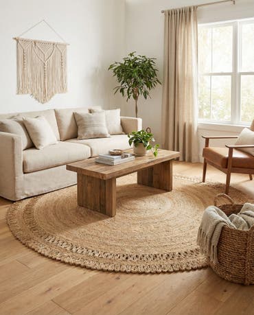  8' x 8'  Hand Braided Jute Round Rug