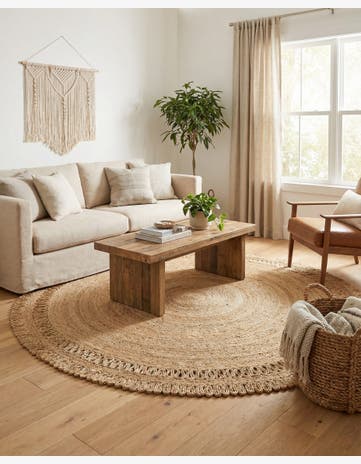Natural Handmade Braided Jute Round Rug
