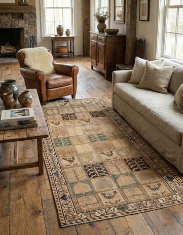 4' 7 x 9' 5 Hand Knotted Ultra Vintage Persian Wool Runner Rug