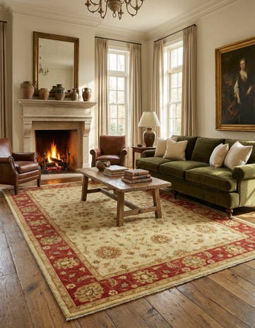 6' 9 x 9' 8 Hand Knotted Peshawar Ziegler Rug