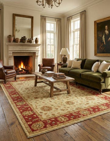 6' 9 x 9' 8 Hand Knotted Peshawar Ziegler Rug