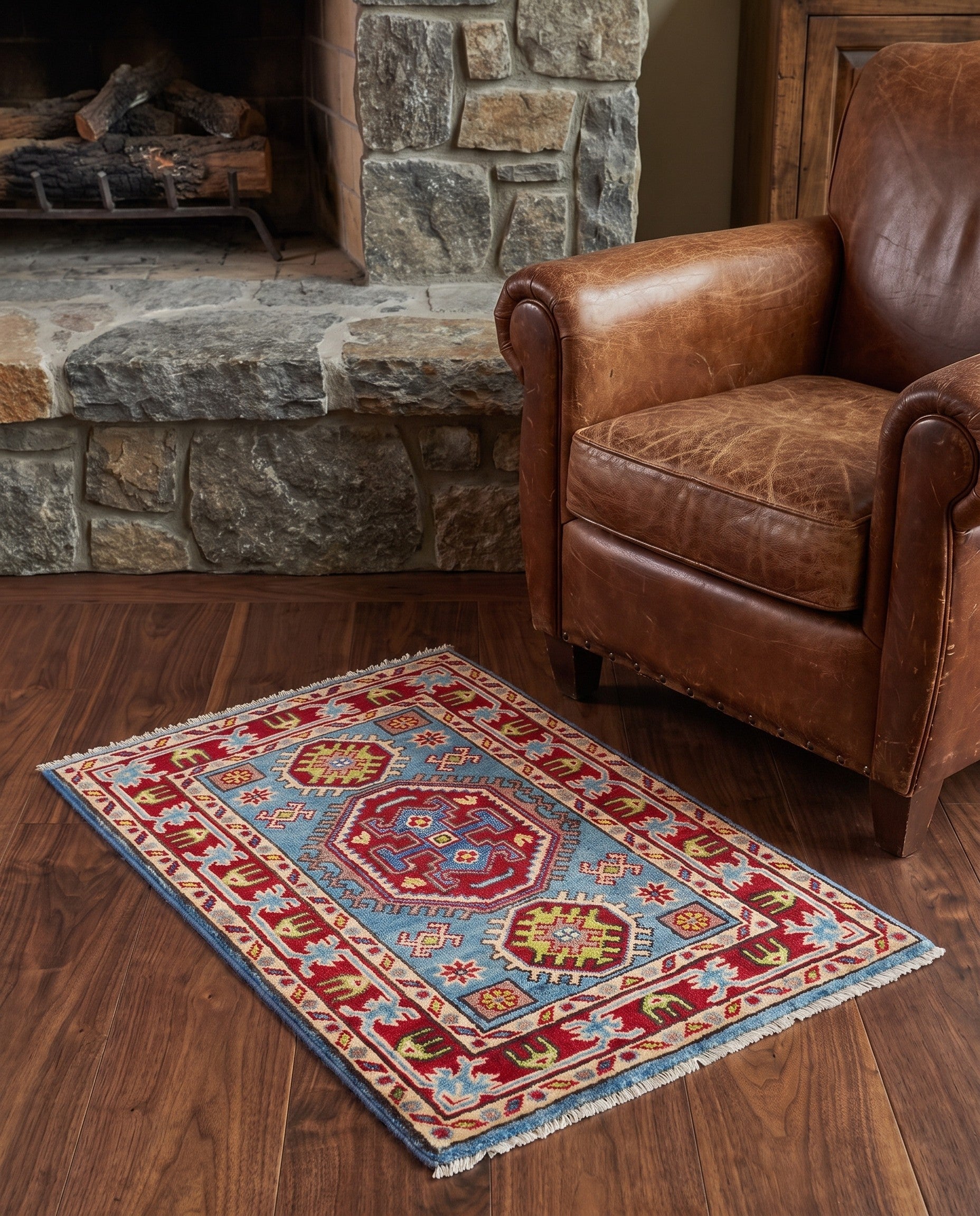 2' x 2' 10 Hand Knotted Kazak Rug