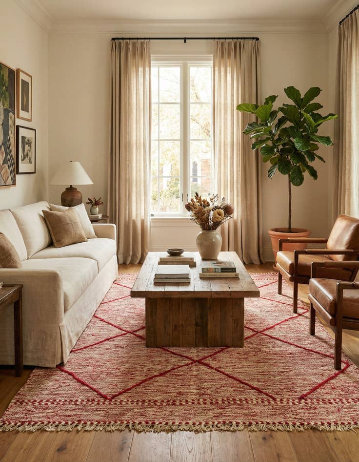 Detail image of 5' x 8' 6  Hand Knotted Moroccan Wool Rug