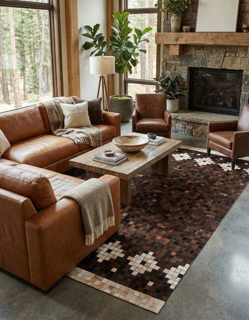 5' 1 x 8' Cowhide Stocks Rug