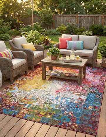5' x 8' Easy-Clean Modern Indoor / Outdoor Rug
