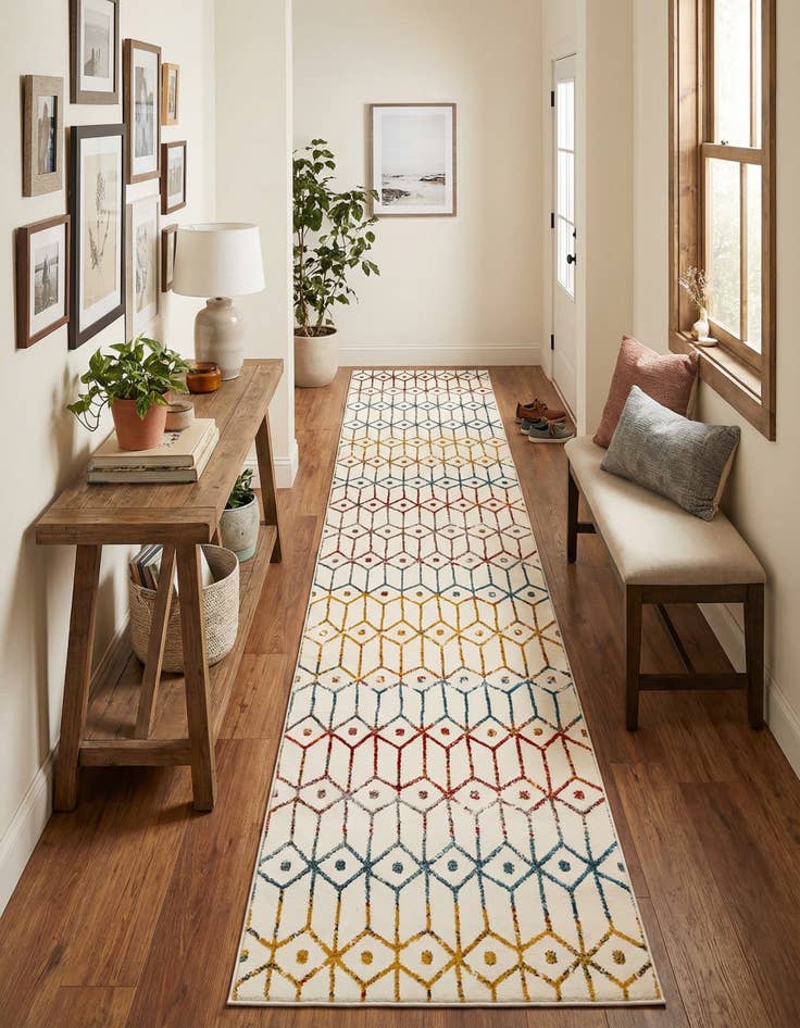Detail image of  2' 7 x 13' Lattice Trellis Runner Rug