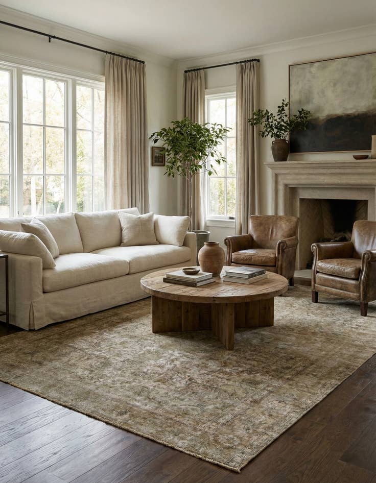 Detail image of  8' x 12'  Hand Knotted Ultra Vintage Persian Wool Rug