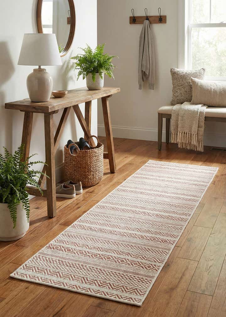 2' x 6' Easy-Clean Striped Indoor / Outdoor Runner Rug