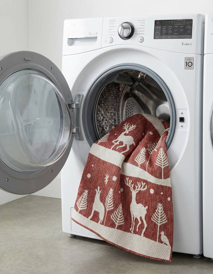 Detail image of 4' x 6'  Washable Holiday Indoor / Outdoor Rug