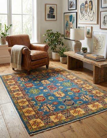4' 3 x 5' 5 Hand Knotted Kazak Rug