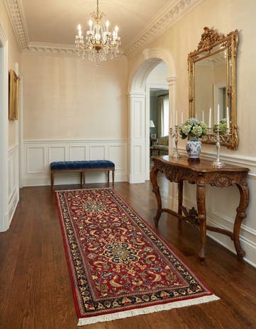 2' 9 x 6' 9 Hand Knotted Qom Persian Runner Rug