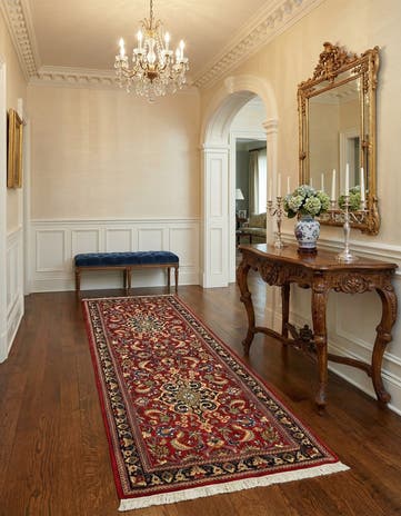 2' 9 x 6' 9 Hand Knotted Qom Persian Runner Rug