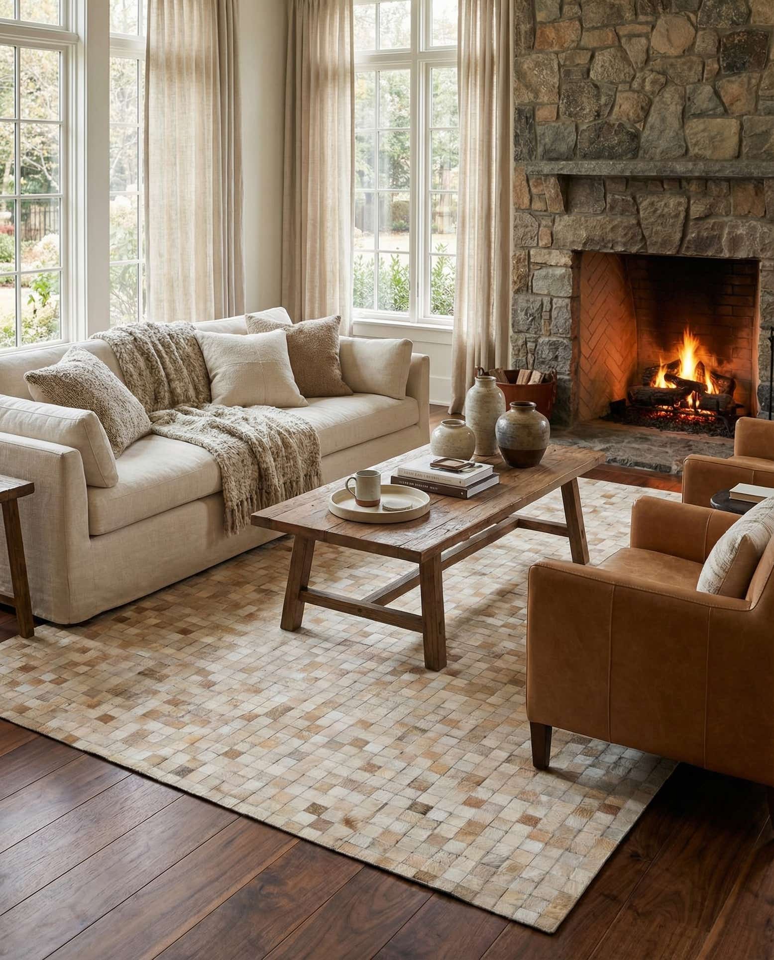 5' 1 x 8' 1 Cowhide - Patchwork Rug