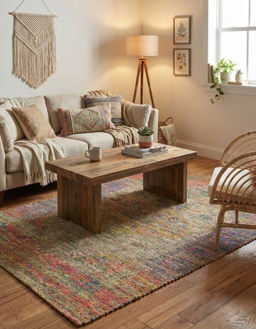 4' 1 x 6' 1 Hand Woven Chenille Jute Rug