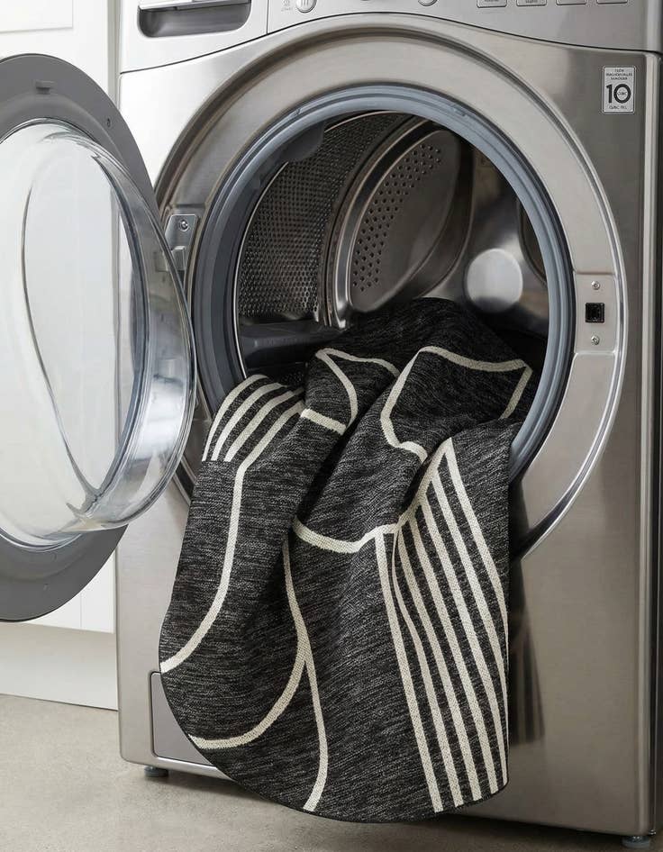 Detail image of  6' x 6'  Washable Modern Indoor / Outdoor Round Rug